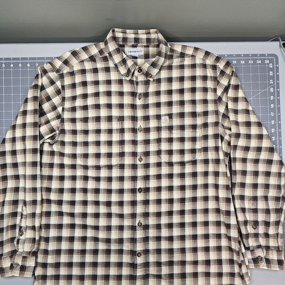 Carhartt Hamilton Flannel Shirt XL Heavy Plaid Essential Button Down Mechanic